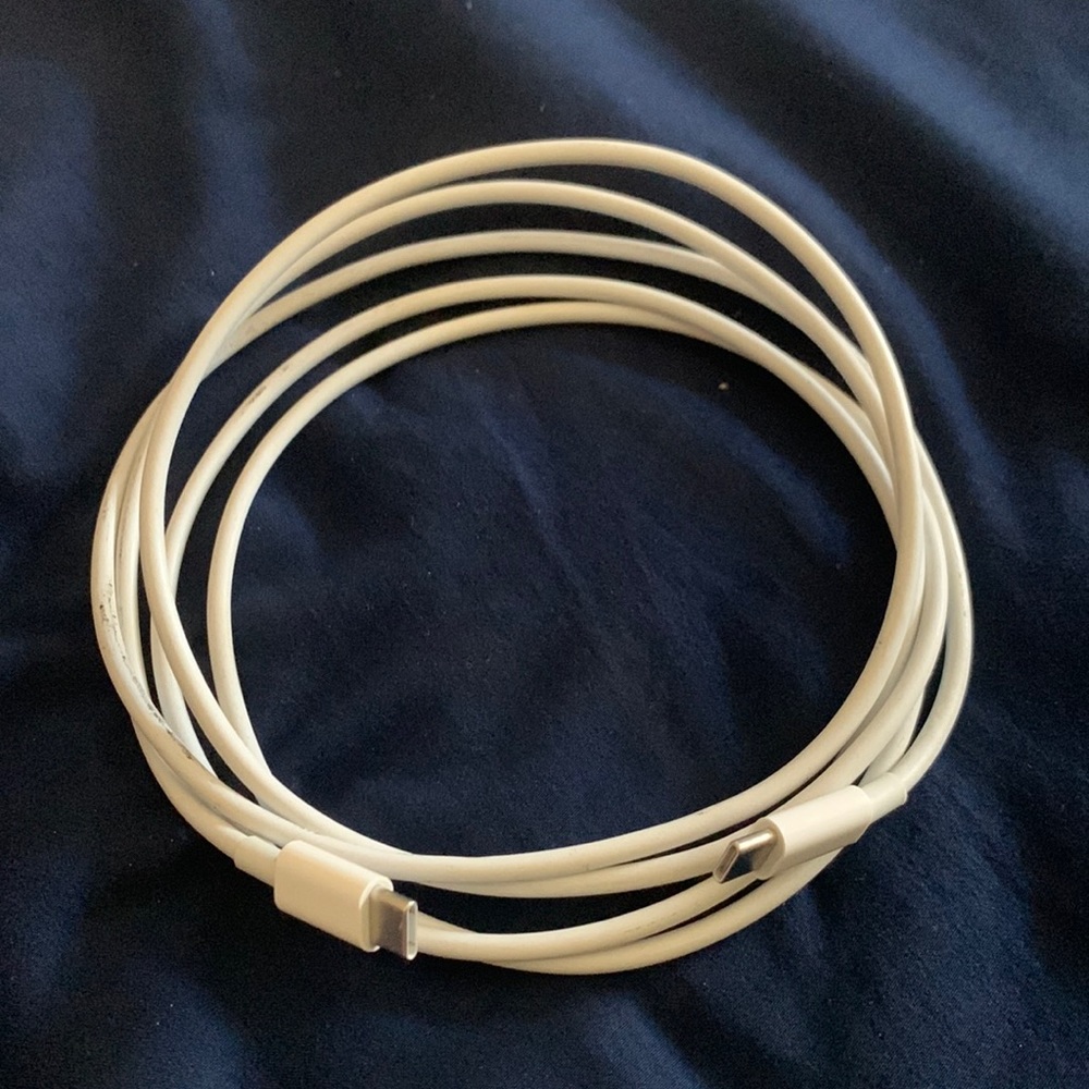 Apple 96W power adapter and USB C cord to USB C charging cord from MacBook Pro
